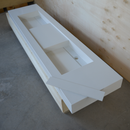 HANDCRAFTED CUSTOM WHITE QUARTZ DOUBLE SINK (QU-121)