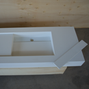 HANDCRAFTED CUSTOM WHITE QUARTZ DOUBLE SINK (QU-121)
