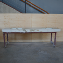 HANDCRAFTED CALACATTA HERMITAGE MATTE HIGH ENGINEERED PORCELAIN DOUBLE SINK (ES-146)