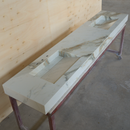 HANDCRAFTED CALACATTA HERMITAGE MATTE HIGH ENGINEERED PORCELAIN DOUBLE SINK (ES-146)
