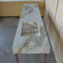 HANDCRAFTED CALACATTA HERMITAGE MATTE HIGH ENGINEERED PORCELAIN DOUBLE SINK (ES-146)