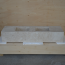 HANDCRAFTED CUSTOM HERA BEIGE MARBLE DOUBLE SINK (NS-114)
