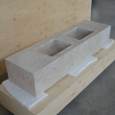 HANDCRAFTED CUSTOM HERA BEIGE MARBLE DOUBLE SINK (NS-114)