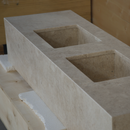 HANDCRAFTED CUSTOM HERA BEIGE MARBLE DOUBLE SINK (NS-114)
