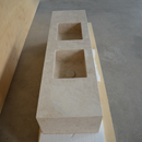 HANDCRAFTED CUSTOM HERA BEIGE MARBLE DOUBLE SINK (NS-114)