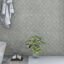 Danza arabesque 10.19 in x 10.94 in polished marble meshmounted mosaic tile SMOT-DANARA-POL8MM product shot bathroom view