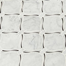 Danza arabesque 10.19X10.94 Polished marble mesh mounted mosaic tile SMOT-DANARA-POL8MM product shot multiple tiles angle view