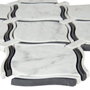 Danza arabesque 10.19X10.94 Polished marble mesh mounted mosaic tile SMOT-DANARA-POL8MM product shot profile view