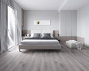 SPC Vinyl Rigid Core 9" Width 60" RL, 7mm Thick, 1.5mm IXPE Deco Sword Zephyr Floors - Mazzia Collection Product shoot Bedroom view 