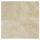 Denizli Beige travertine tile 18x18 10083369 brushed chiseled 4 tiles top view