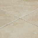 Denizli Beige travertine tile 18x18 10083369 brushed chiseled angle closeup