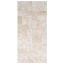 Denizli Beige Antique Pattern Travertine Tile - Full Truckload brushed and chiseled product shot top view
