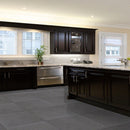 Dimensions graphite 24"x24" glazed porcelain floor and wall tile NDIMGRA2424-N product shot room view