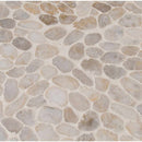 Dorado river rock 12X12 tumbled marble mesh mounted mosaic tile SMOT-PEB-DORADO product shot multiple tiles angle view