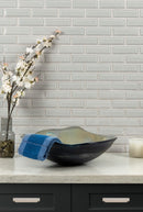 Dove gray beveled 12x12 glossy ceramic meshmounted mosaic wall tile  msi collection SMOT-PT-DG-2X6B room shot bathroom show piece view 2