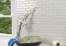 Dove gray beveled 12x12 glossy ceramic meshmounted mosaic wall tile  msi collection SMOT-PT-DG-2X6B room shot bathroom show piece view 3