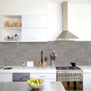 Dove gray handcrafted 3x6 glossy ceramic gray subway tile SMOT-PT-DG36 product shot kitchen view