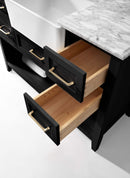 Hayley Bathroom Vanity with Sink and Carrara White Marble Top Cabinet Set Villohome