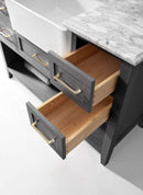 Hayley Bathroom Vanity with Sink and Carrara White Marble Top Cabinet Set Villohome