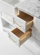 Hayley Bathroom Vanity with Sink and Carrara White Marble Top Cabinet Set Villohome