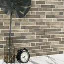 Driftwood interlocking 11.81 in x 11.81 in glass meshmounted mosaic tile SMOT-GLSIL-DRIFT6MM product shot wall view 2