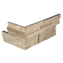 Durango Cream 3D Honed Ledger Corner 6"x18" Natural Travertine Wall Tile LPNLTDURCRE618COR-3DH product shot corner tile view