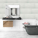Durban white  24x48 matte porcelain floor and wall tile NDURWHI2448 product shot bathroom view