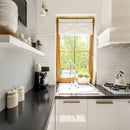 Dymo chex white 12x24 glossy ceramic wall tile NDYCHEWHI1224G-N product shot kitchen view