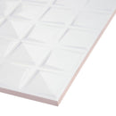 Dymo chex white 12x36 glossy ceramic wall tile NDYMCHEWHI1236-N product shot profile view