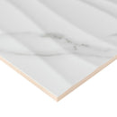 Dymo statuary 12″x24″ ceramic floor and wall tile glossy NDYMSTAWAVWHI1224G-N product shot profile view