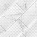 Dymo statuary chex white glossy 12x24 glazed ceramic wall tile NDYMSTACHEWHI1224G-N product shot angle view