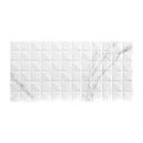 Dymo statuary chex white glossy 12x24 glazed ceramic wall tile NDYMSTACHEWHI1224G-N product shot pattern view 3