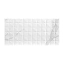 Dymo statuary chex white glossy 12x24 glazed ceramic wall tile NDYMSTACHEWHI1224G-N product shot pattern view 6