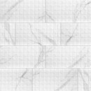 Dymo statuary chex white glossy 12x24 glazed ceramic wall tile NDYMSTACHEWHI1224G-N product shot wall view