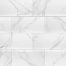 Dymo statuary stripe white glossy 12 x 24 glazed ceramic wall tile NDYMSTASTRWHI1224G-N product shot wall view