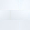Dymo stripe white 12"x24" glossy ceramic wall tile NDYMSTRWHI1224-N product shot wall view
