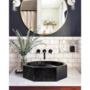 Black Marble Octagon Vessel Sink 16x5 Bathroom Bowl