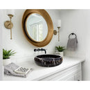 Toros Turkish Black Marble Polished Round Vessel Sink 16x5