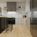 SPC Vinyl Rigid Core 7" Width 60" RL, 6mm Thick, 1.5mm IXPE Edelweiss Flamboyant Floors - Mazzia Collection Product shoot Kitchen view