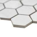 Eden dolomite 12x12 2hexagon porcelain matte meshmounted mosaic tile NEDEDOL2X2HEX product shot profile view