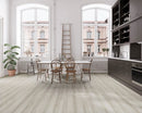 SPC Vinyl Rigid Core 7" Width 60" RL, 6mm Thick, 1.5mm IXPE Elite Sepia Silva Floors - Mazzia Collection Product shoot Living room view