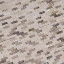 Emperador blend split face 12X12 marble mesh mounted mosaic wall tile SMOT-EMPB-SFIL10MM product shot multiple tiles angle view