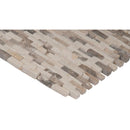 Emperador blend split face 12X12 marble mesh mounted mosaic wall tile SMOT-EMPB-SFIL10MM product shot profile view