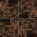 Emperador dark 12 in x 12 in polished marble floor and wall tile TEMPDRK1212 product shot multiple tiles top view