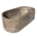 Solid Emperador Light Marble Hand-Carved Luxury Spa Bathtub - 29.5W x 67L x 19.5H