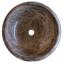 Emperador Brown Natural Stone Marble Drop-in or Above Vanity Bathroom Vessel Sink Polished (D)16" (H)6" top view