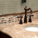 Focus olive 12"x12" porcelain mesh-mounted mosaic tile NFOCOLI2X2 product shot bathroom view