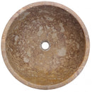 Fontane Dark Walnut Travertine Natural Stone Under-mount Sink Honed and Filled (D)16" (H)6"