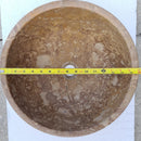 Fontane Dark Walnut Travertine Natural Stone Under-mount Sink Honed and Filled (D)16" (H)6"