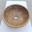 Fontane Dark Walnut Travertine Natural Stone Under-mount Sink Honed and Filled (D)16" (H)6"